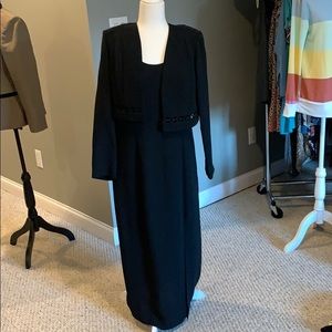 Sz 10P S.L. Fashions 2 pc black dress w/jacket